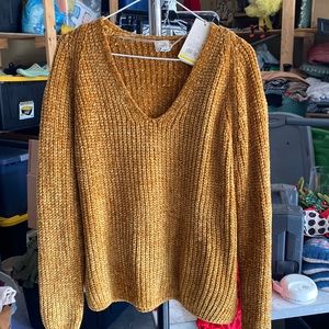 A new day. NWT. Sz L chenille v neck sweater